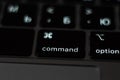 Kiev, Ukraine - January 24, 2020: Function button Ã¢â¬ÅcommandÃ¢â¬Â on macbook pro keyboard Royalty Free Stock Photo